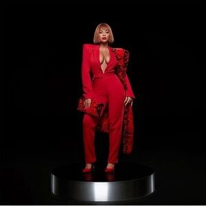 NWT IVY PARK HEART JUMPSUIT XL size RED